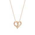 10k Gold Fancy Heart Diamond Necklace by Fine Color Jewels