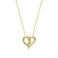 10k Gold Fancy Heart Diamond Necklace by Fine Color Jewels
