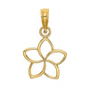 10k Gold Hawaiian Plumeria Flower Pendant