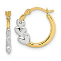10K Gold Heart Hollow Hoop Earrings by Fine Color Jewels