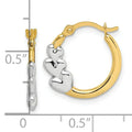 10K Gold Heart Hollow Hoop Earrings by Fine Color Jewels