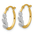 10K Gold Heart Hollow Hoop Earrings by Fine Color Jewels