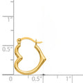10K Gold Heart Hoop Earrings by Fine Color Jewels