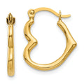 10K Gold Heart Hoop Earrings by Fine Color Jewels