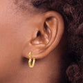10K Gold Heart Hoop Earrings by Fine Color Jewels