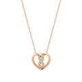 10k Gold Heart Infinity Diamond Necklace by Fine Color Jewels