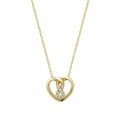10k Gold Heart Infinity Diamond Necklace by Fine Color Jewels