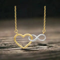 10k Gold Heart Infinity Pendant Necklace by Fine Color Jewels