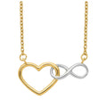 10k Gold Heart Infinity Pendant Necklace by Fine Color Jewels