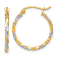 10k Gold Hollow Twisted Hoop Earrings by Fine Color Jewels