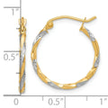 10k Gold Hollow Twisted Hoop Earrings by Fine Color Jewels