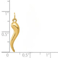 10k Gold Italian Horn Charm Pendant by Fine Color Jewels