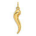 10k Gold Italian Horn Charm Pendant by Fine Color Jewels