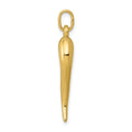 10k Gold Italian Horn Charm Pendant by Fine Color Jewels