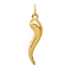 10k Gold Italian Horn Charm Pendant
