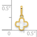 10k Gold Mother of Pearl Clover Pendant by Fine Color Jewels