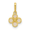 10k Gold Mother of Pearl Clover Pendant by Fine Color Jewels