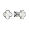 10k Gold Mother of Pearl Clover Stud Earrings