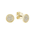 10k Gold Natural Diamond Cluster Stud Earrings by Fine Color Jewels