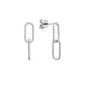 10k Gold Natural Diamond Paper-Clip Dangle Earrings by Fine Color Jewels