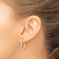 10K Gold Oval Hollow Hoop Earrings by Fine Color Jewels