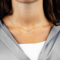 10k Gold Pave Diamond Heart Necklace by Fine Color Jewels