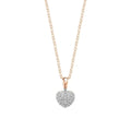 10k Gold Pave Diamond Heart Necklace by Fine Color Jewels