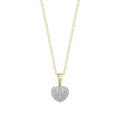 10k Gold Pave Diamond Heart Necklace by Fine Color Jewels
