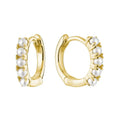 10k Gold Pearl Huggie Earrings by Fine Color Jewels