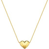 10K Gold Puffed Heart Necklace for Women Adjustable