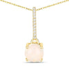 10K Gold Real Opal And Diamond Necklace