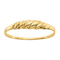 10K Gold Ridged Dome Ring For Women by Fine Color Jewels