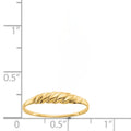 10K Gold Ridged Dome Ring For Women by Fine Color Jewels