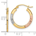 10K Gold Round Hoop Earrings by Fine Color Jewels