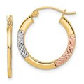 10K Gold Round Hoop Earrings by Fine Color Jewels
