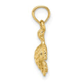 10K Gold Sea Turtle Charm Engraved Pendant by Fine Color Jewels