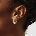 10K Gold Textured Hinged Hoop Earrings by Fine Color Jewels