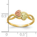10k Gold Tri-color Heart Infinity Ring by Fine Color Jewels