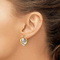 10k Gold Two-tone Double Hoop Earrings by Fine Color Jewels