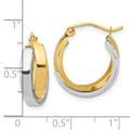 10k Gold Two-tone Double Hoop Earrings by Fine Color Jewels