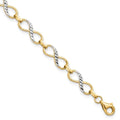 10k Gold Two Tone Infinity Love Knot Bracelet by Fine Color Jewels
