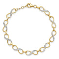 10k Gold Two Tone Infinity Love Knot Bracelet by Fine Color Jewels