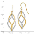 10K Gold Two Tone Twisted Dangle Earrings by Fine Color Jewels