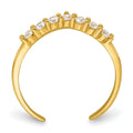 10k Gold White CZ Open Toe Ring by Fine Color Jewels