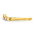 10k Gold White CZ Open Toe Ring by Fine Color Jewels
