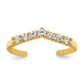10k Gold White CZ Open Toe Ring by Fine Color Jewels