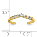 10k Gold White CZ Open Toe Ring by Fine Color Jewels