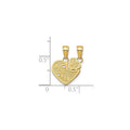 10K Real Gold 2 Sister Charm Break-Apart Pendants by Fine Color Jewels
