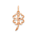 10K Rose Gold Four Leaf Clover Charm Pendant by Fine Color Jewels