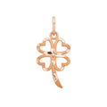 10K Rose Gold Four Leaf Clover Charm Pendant by Fine Color Jewels
